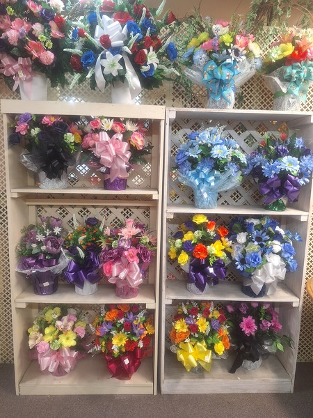 Silk Pots from Rogers Florist, your flower shop in Meridian, MS