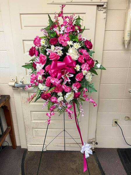 Artificial Flowers HotPink Stand from Rogers Florist, your flower shop in Meridian, MS